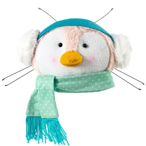 11" Plush Penguin Head Wreath Accent: Mint Green