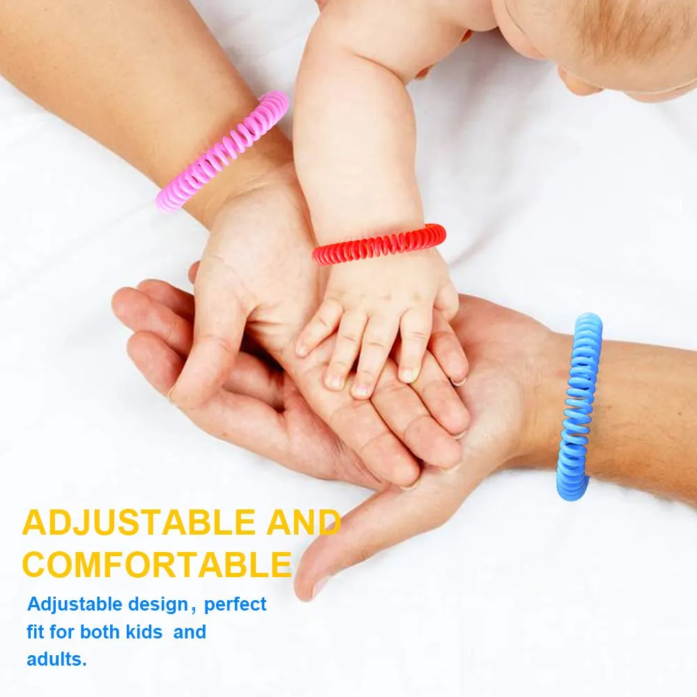 18 Pack Mosquito Repellent Bracelets for Adults & Kids, DEET-Free Waterproof Bands, Individually Wrapped Repellent Wristbands