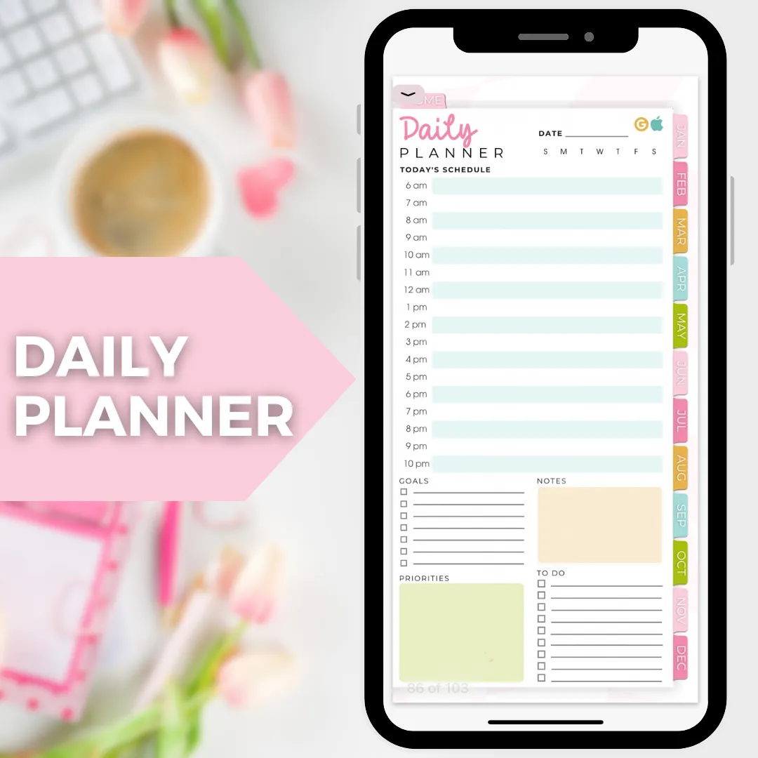 2024 Fully Hyperlinked Phone Planner (w/ Links to Google & Apple Calendars   Reminders)