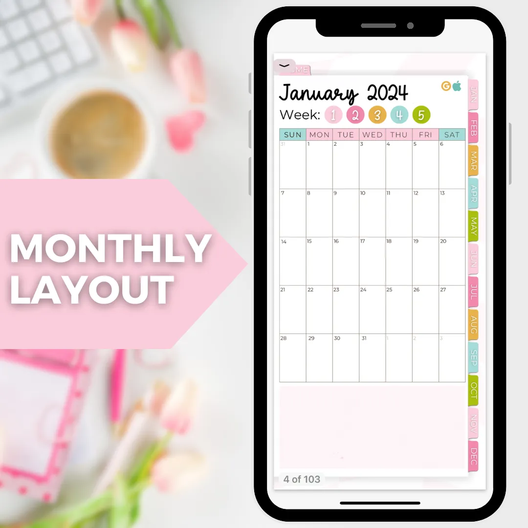 2024 Fully Hyperlinked Phone Planner (w/ Links to Google & Apple Calendars   Reminders)