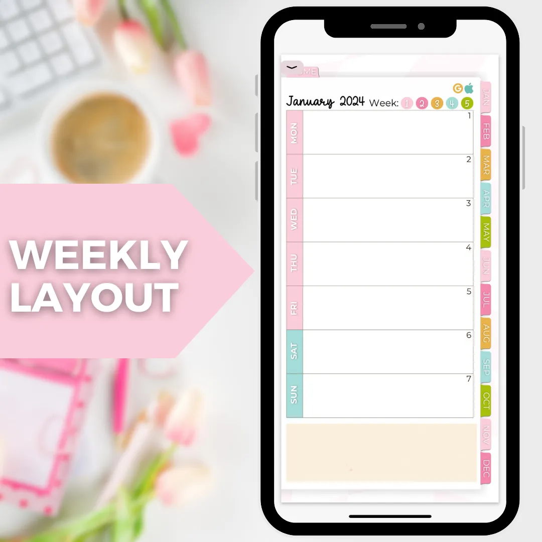 2024 Fully Hyperlinked Phone Planner (w/ Links to Google & Apple Calendars   Reminders)