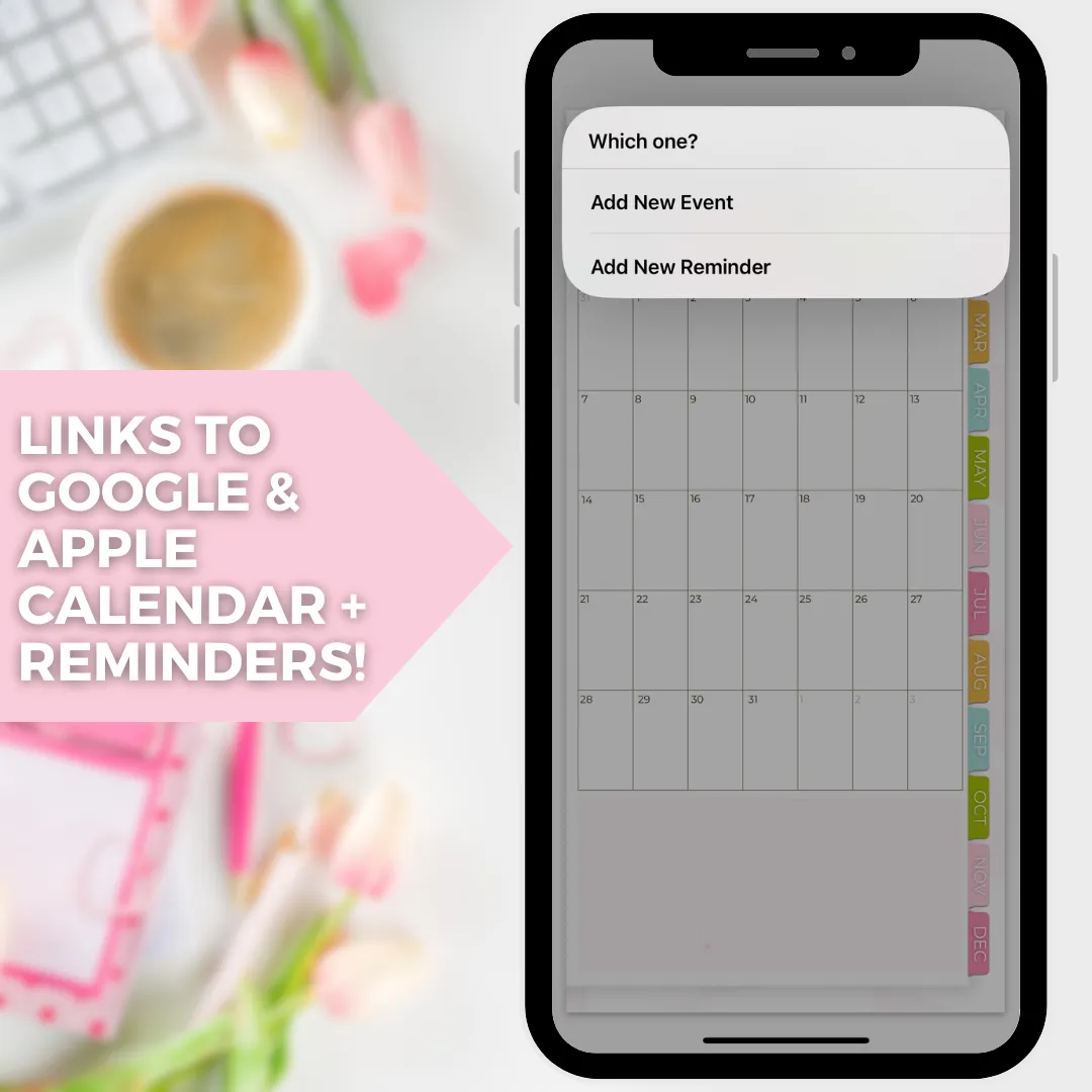 2024 Fully Hyperlinked Phone Planner (w/ Links to Google & Apple Calendars   Reminders)