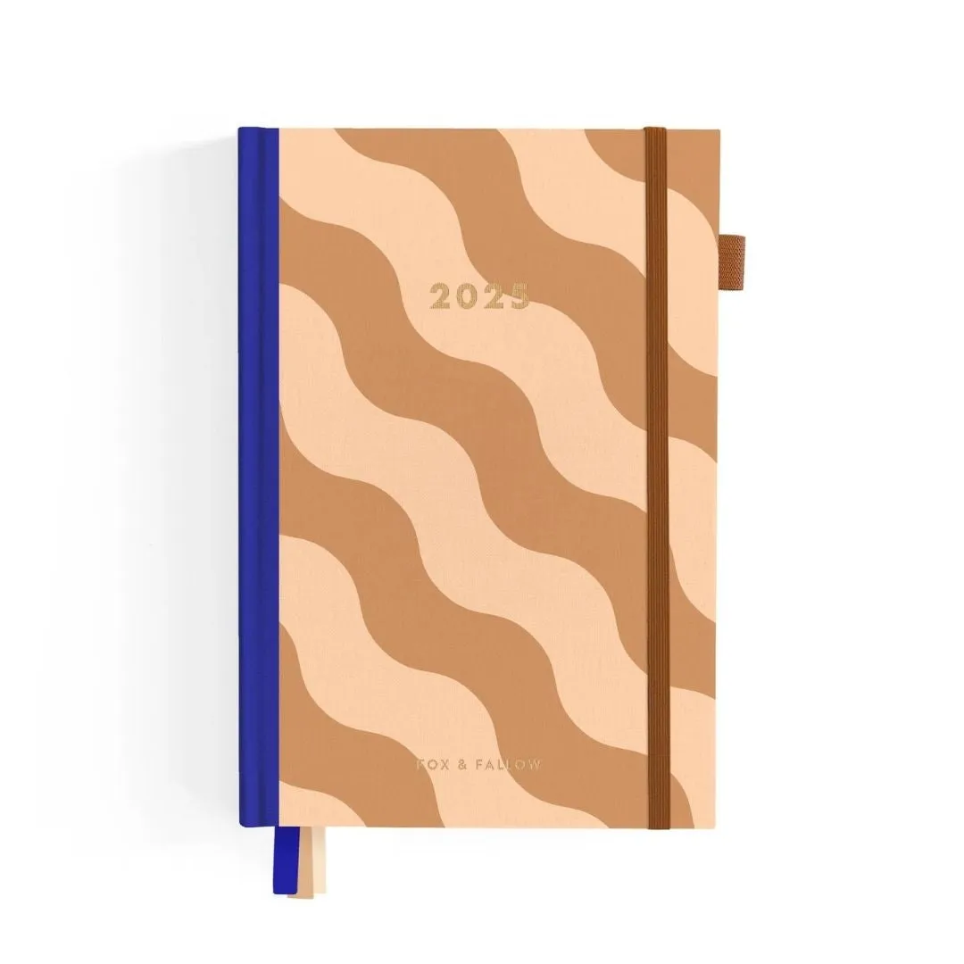 2025 A5 Academic Vertical Planner - Mocha Swirl