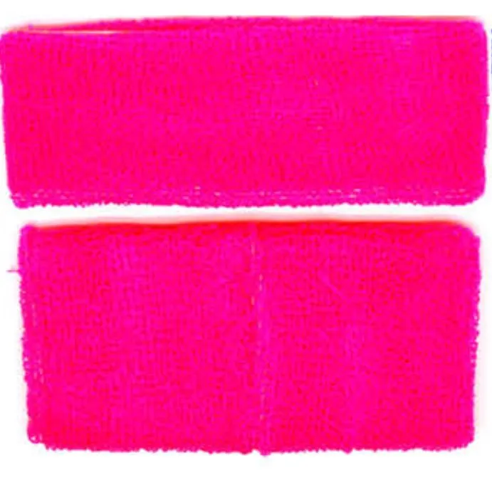 80's Plain Headband & Wristband Set (12 Colours)