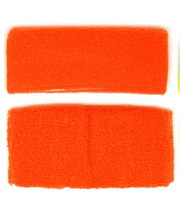 80's Plain Headband & Wristband Set (12 Colours)