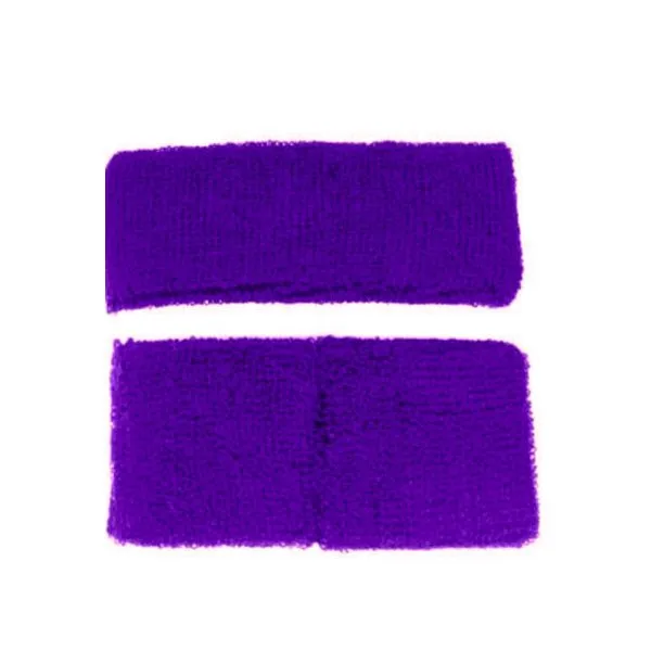 80's Plain Headband & Wristband Set (12 Colours)