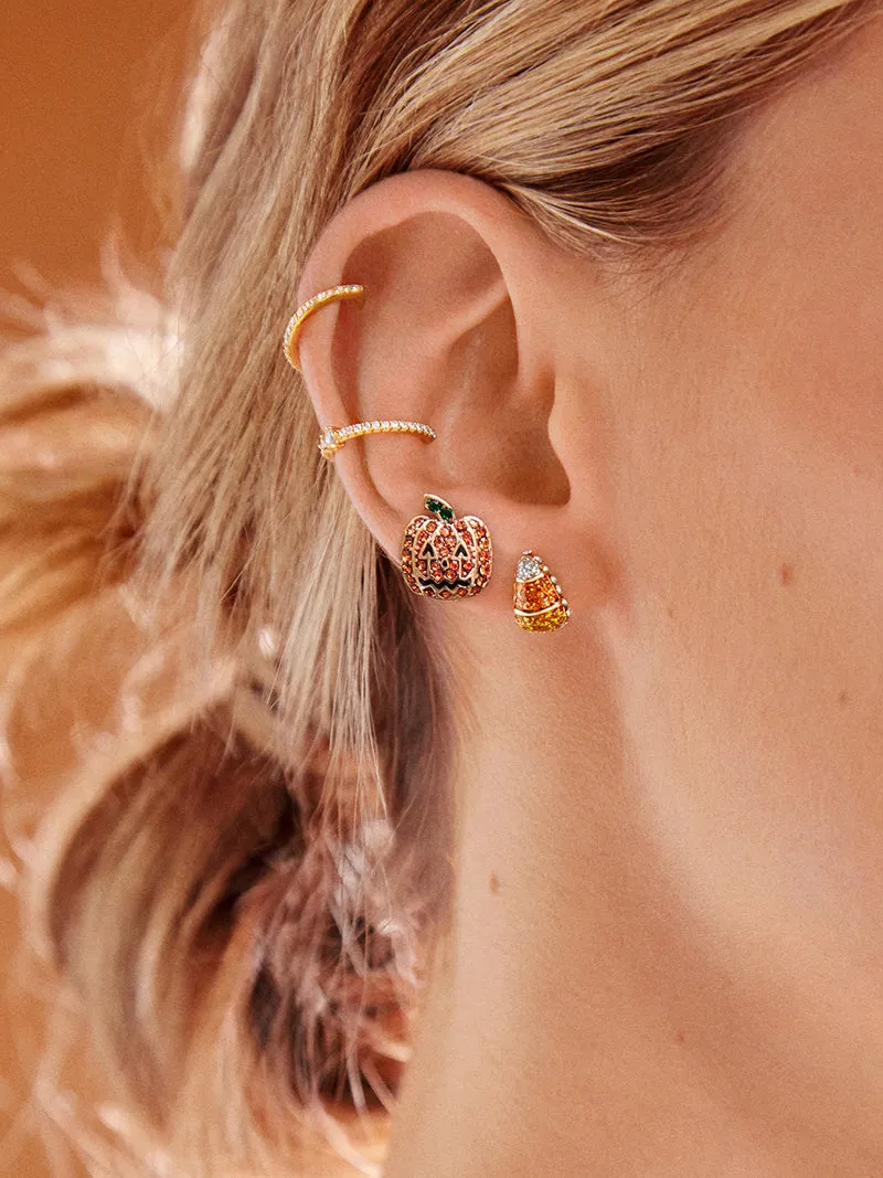 All Treats, No Tricks Earrings - Candy Corn Studs