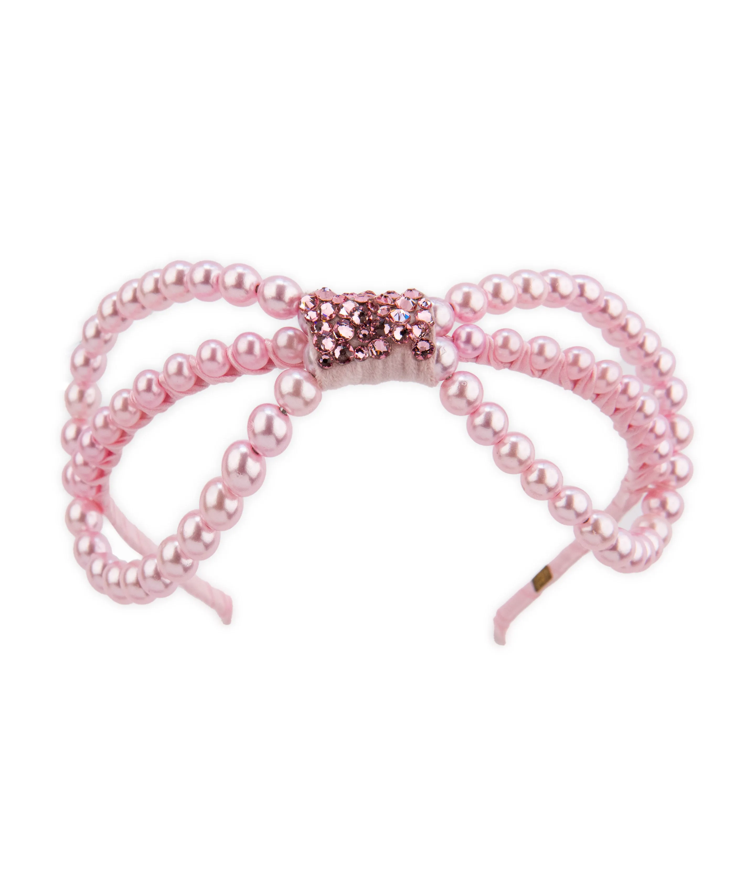 Bari Lynn Thin Headband Large Pearl Bow