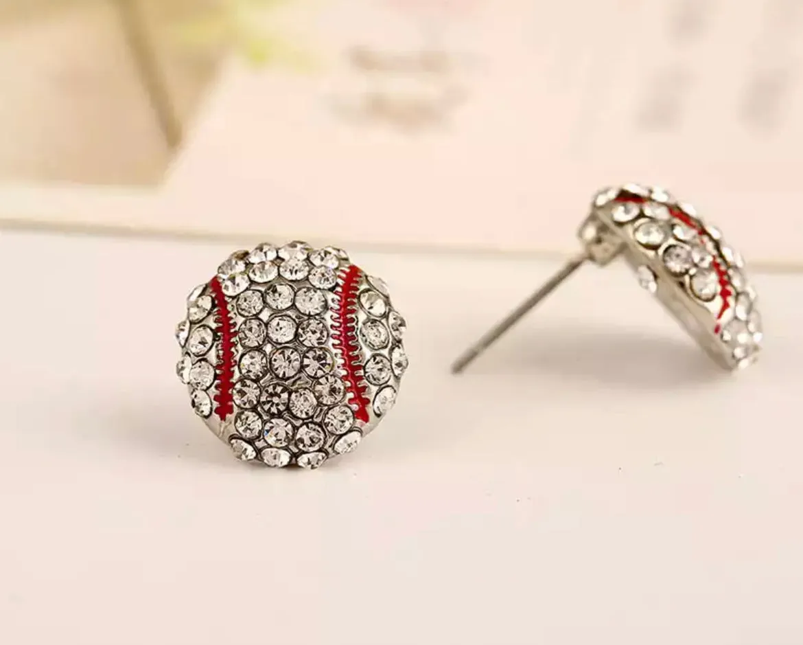 Baseball Bling Earrings