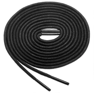 Birch’s 3/32” Thin Premium Round Waxed Cotton Dress Shoelaces - Black