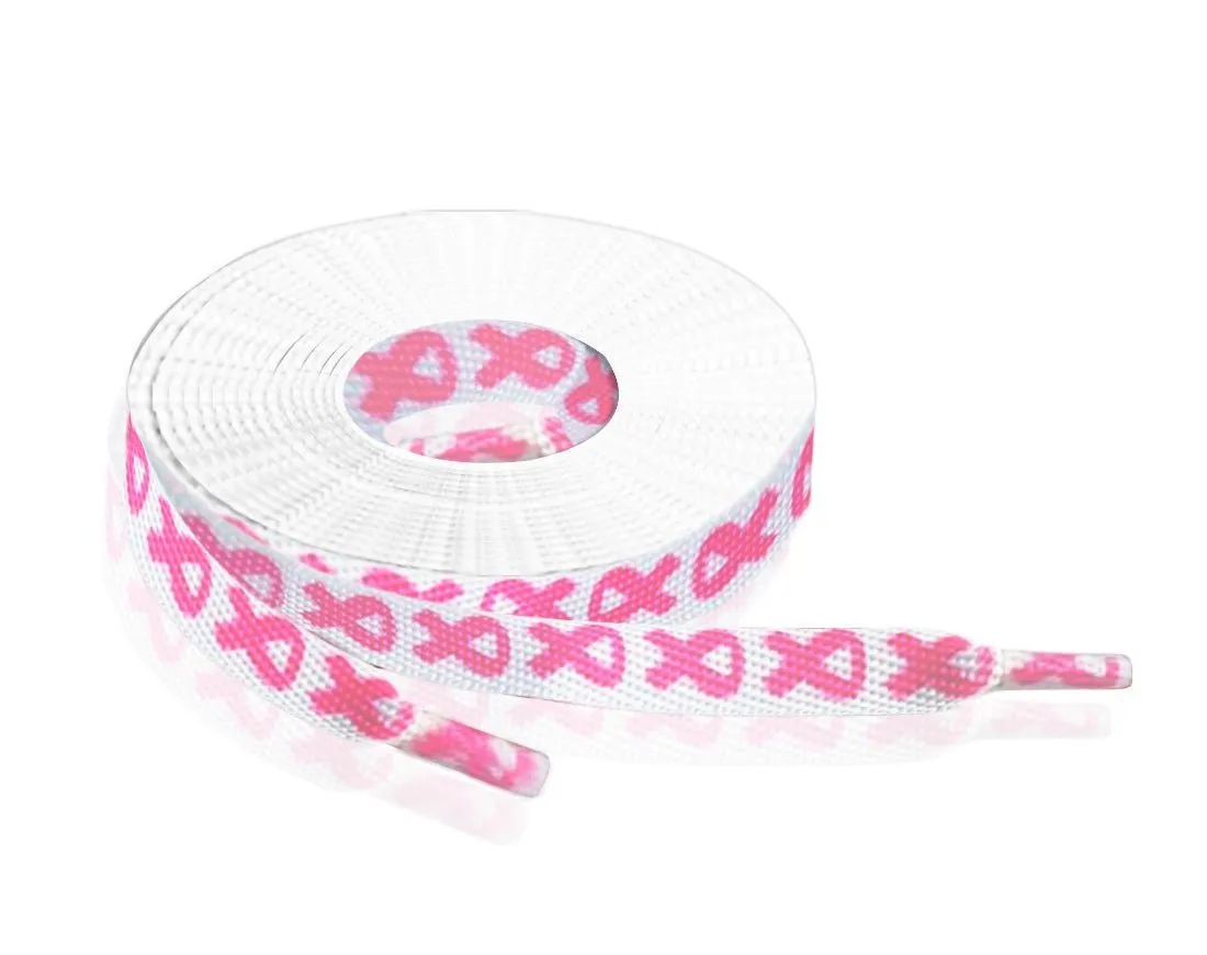 Breast Cancer Pink Ribbon Shoelaces