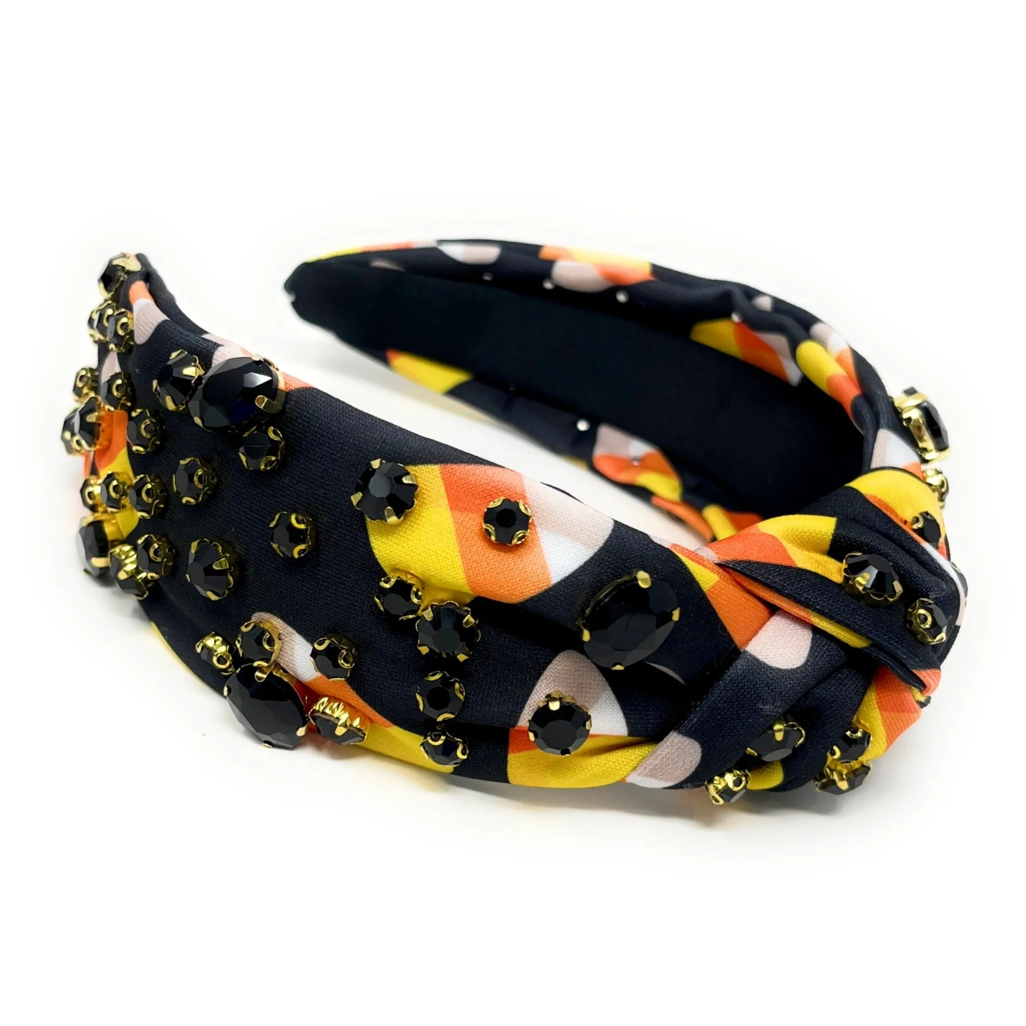 Candy Corn Jeweled Knot Headband