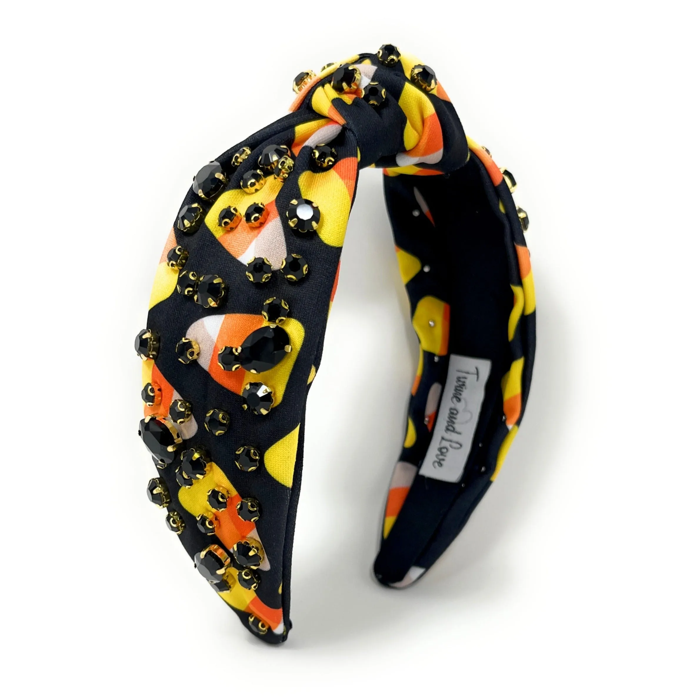 Candy Corn Jeweled Knot Headband