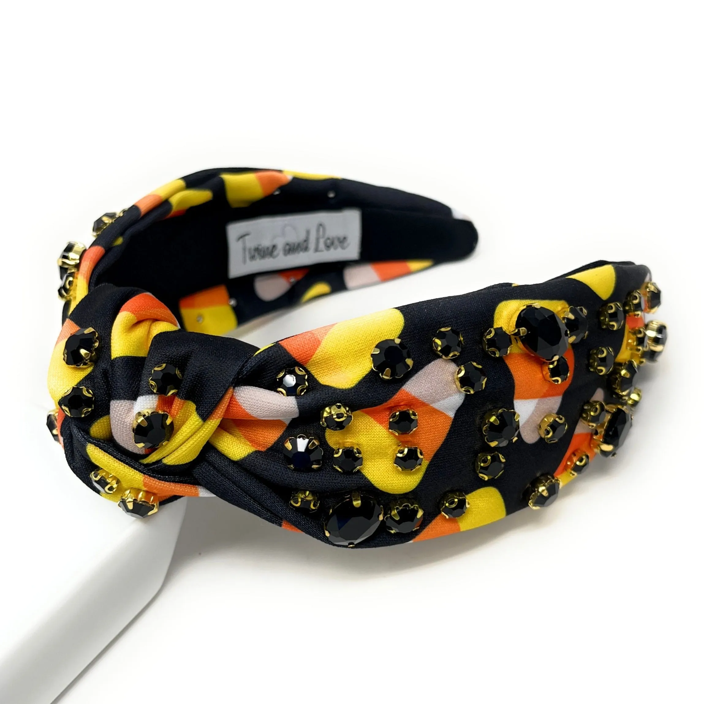 Candy Corn Jeweled Knot Headband