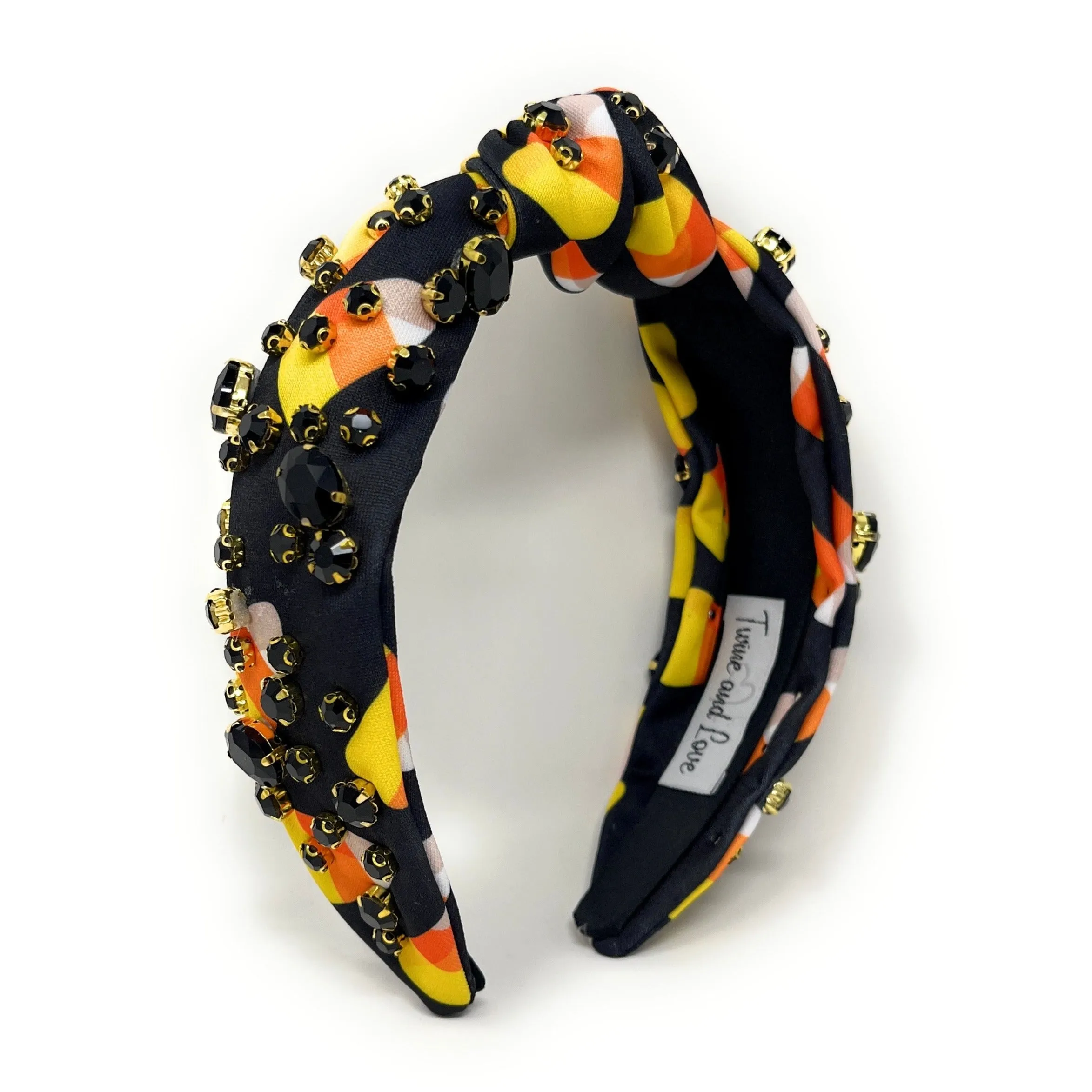 Candy Corn Jeweled Knot Headband