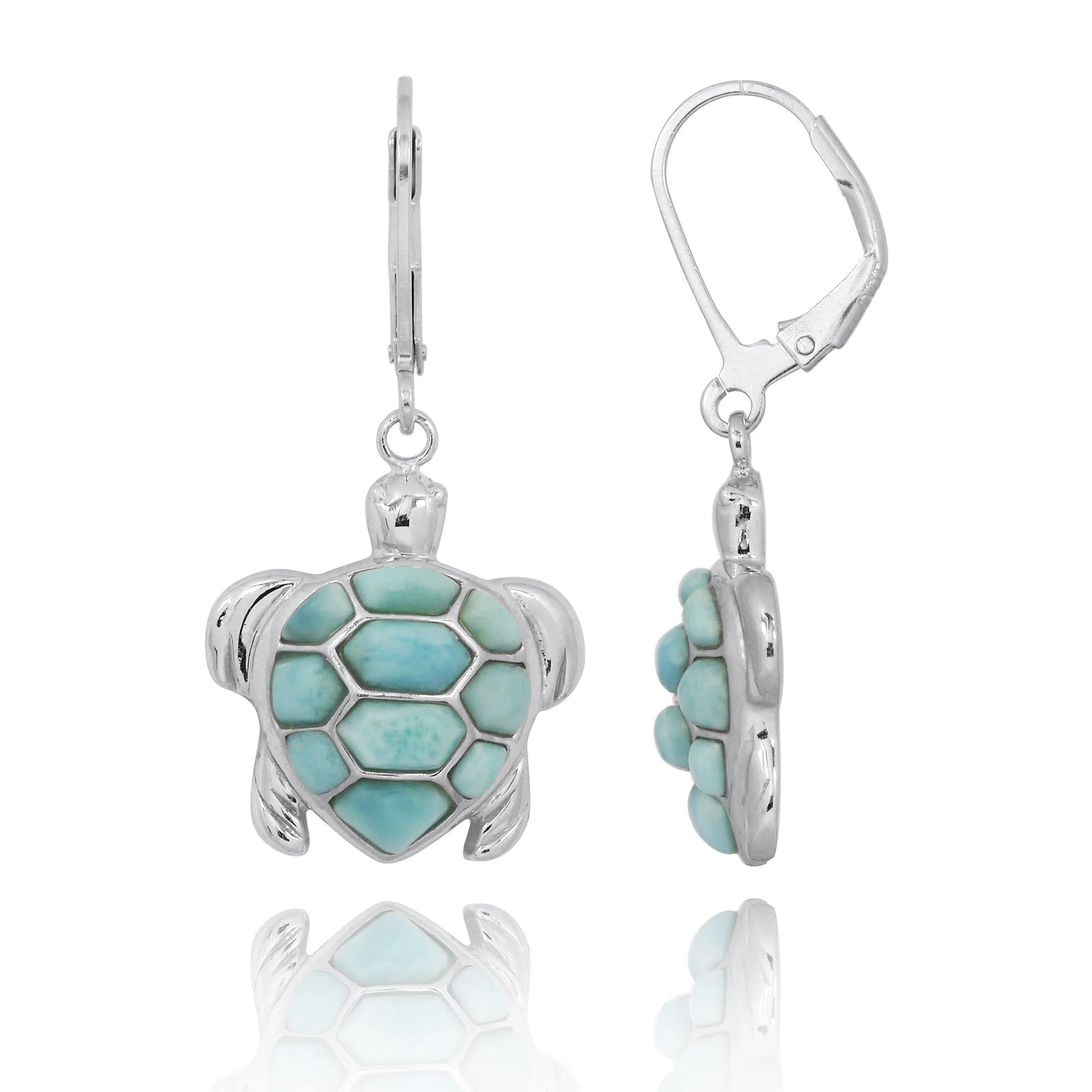 Caribbean Larimar Sea Turtle Jewelry Set