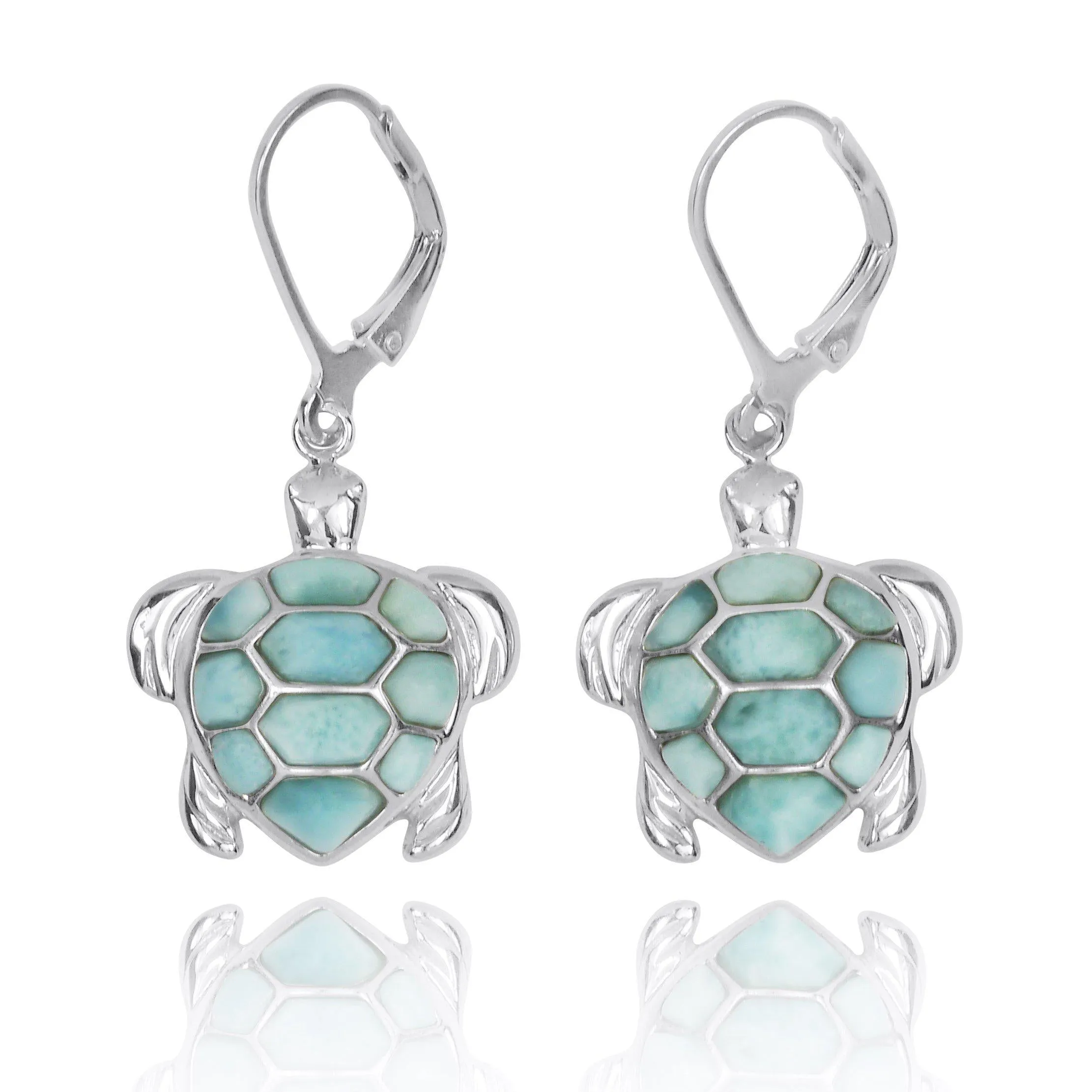 Caribbean Larimar Sea Turtle Jewelry Set