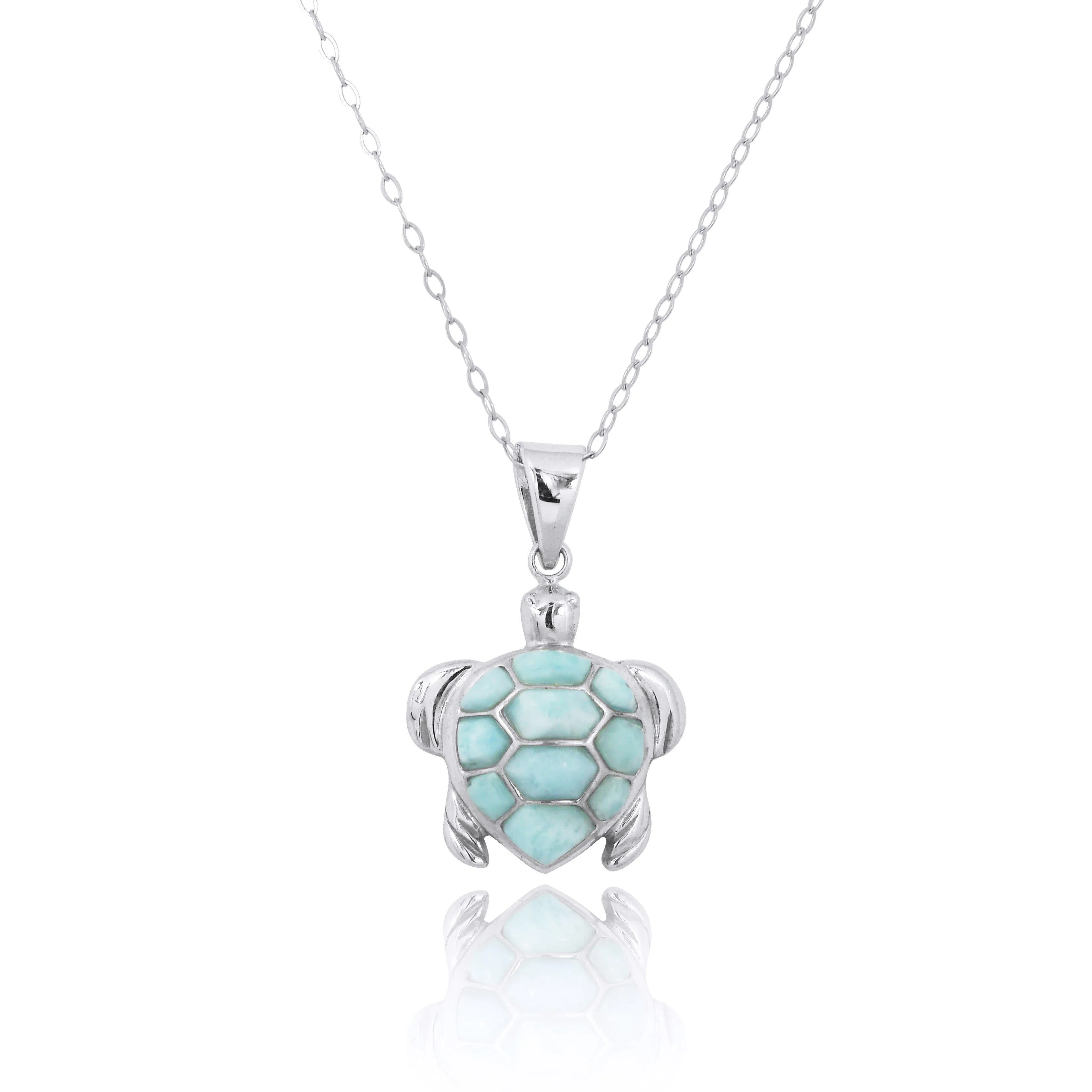 Caribbean Larimar Sea Turtle Jewelry Set