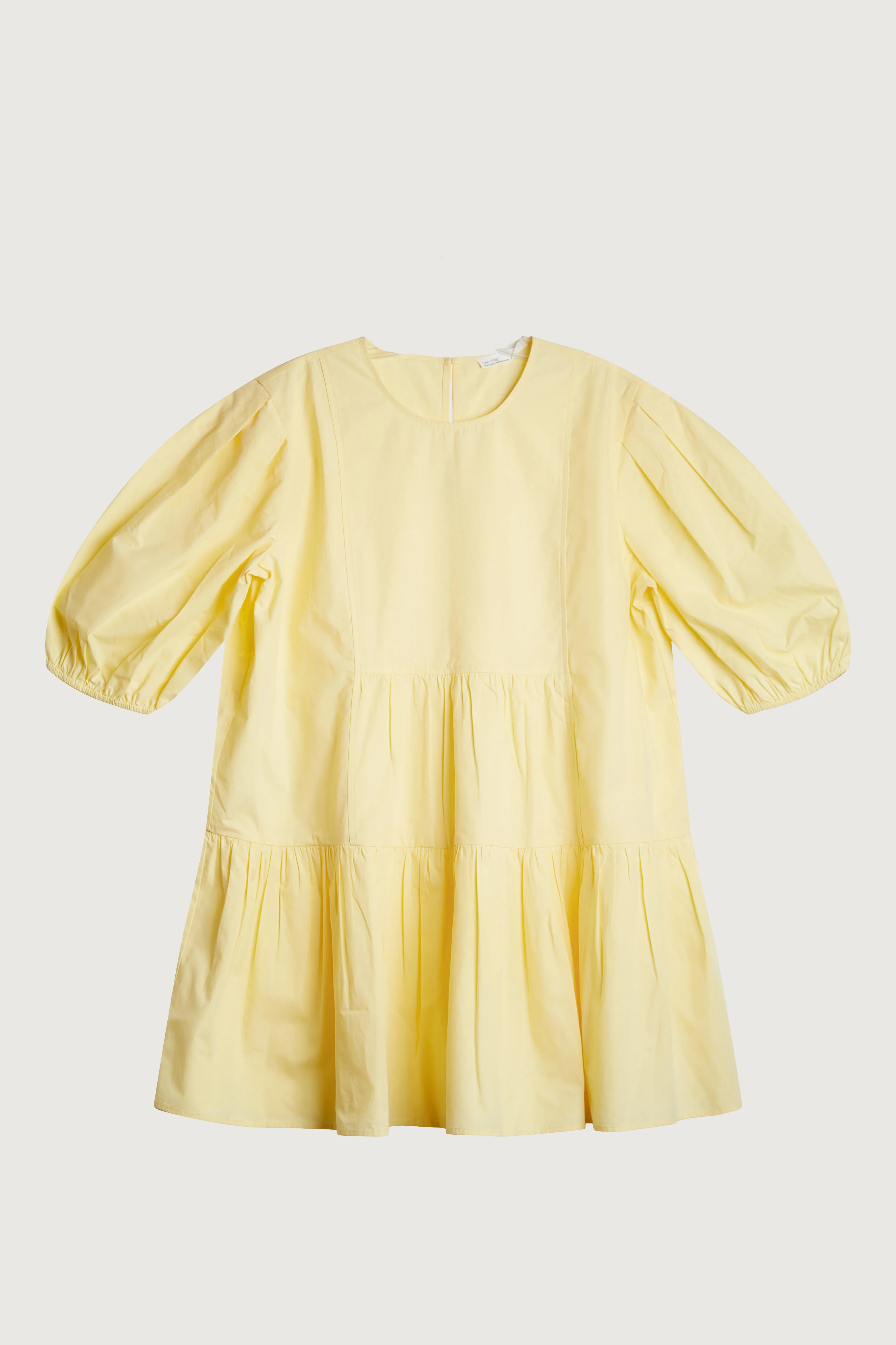 COTTON POPLIN TIERED MINI DRESS