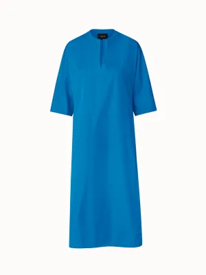 Cotton Silk Poplin Dress with Kimono Sleeves