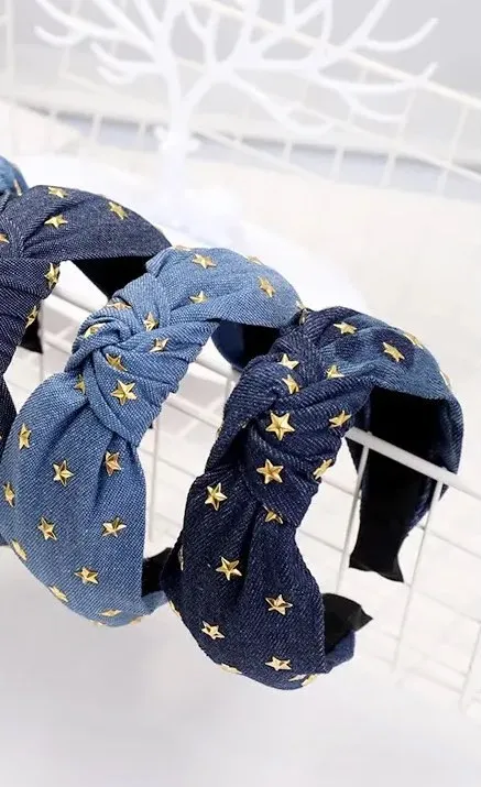 Denim & Star Spangled Headbands - Two Colors!