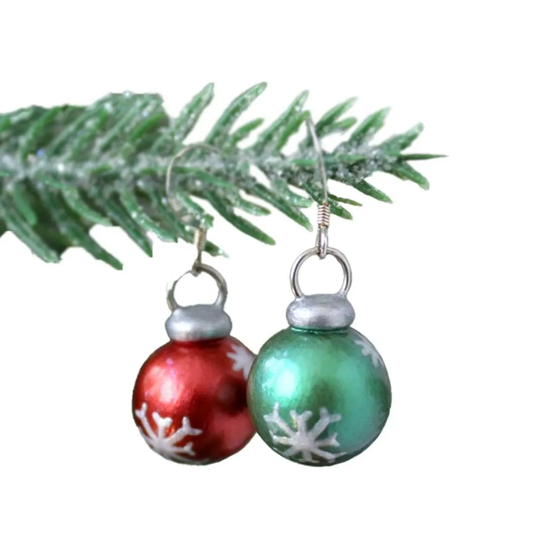 Earrings - Mismatched Christmas Ornaments by Mariposa Miniatures