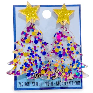 Earrings - Polka Dot Tree Blues