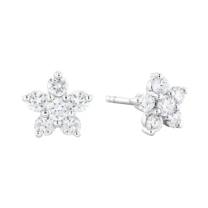 Everyday Diamonds Collection Snowflake Cluster Diamond Earrings | 18K White Gold