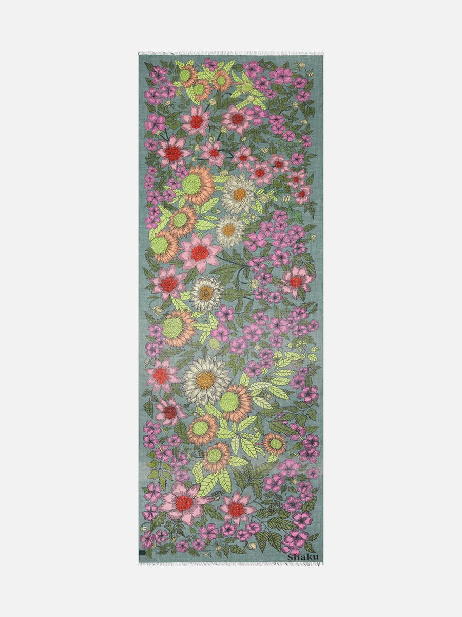 Floral Madness Sage Scarf