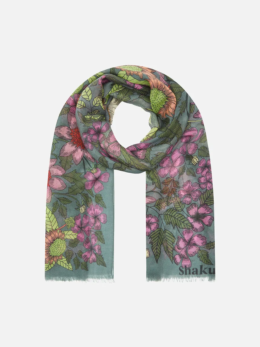 Floral Madness Sage Scarf