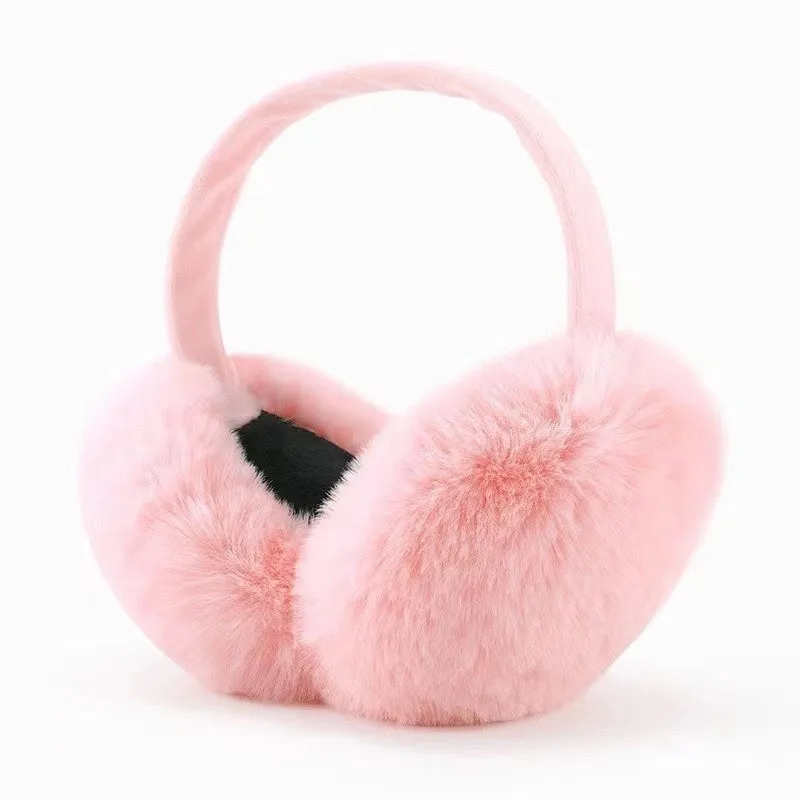 Foldable Plush Earmuff Women's Autumn And Winter Cute Warm Ear Warmer Winter Korean Style Solid Color Earmuff Imitation Rabbit Fur Earmuffs