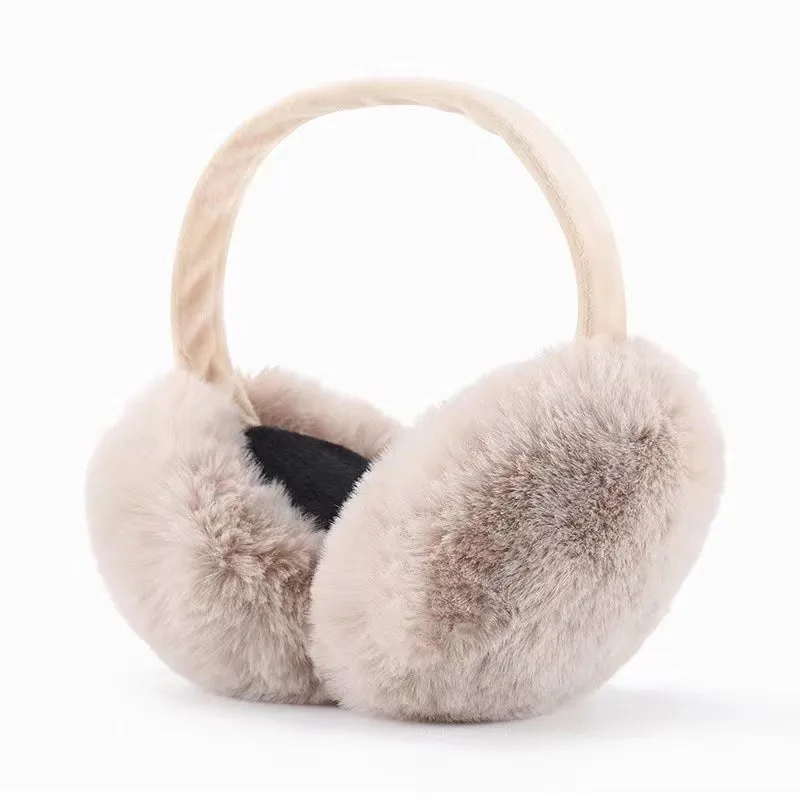 Foldable Plush Earmuff Women's Autumn And Winter Cute Warm Ear Warmer Winter Korean Style Solid Color Earmuff Imitation Rabbit Fur Earmuffs