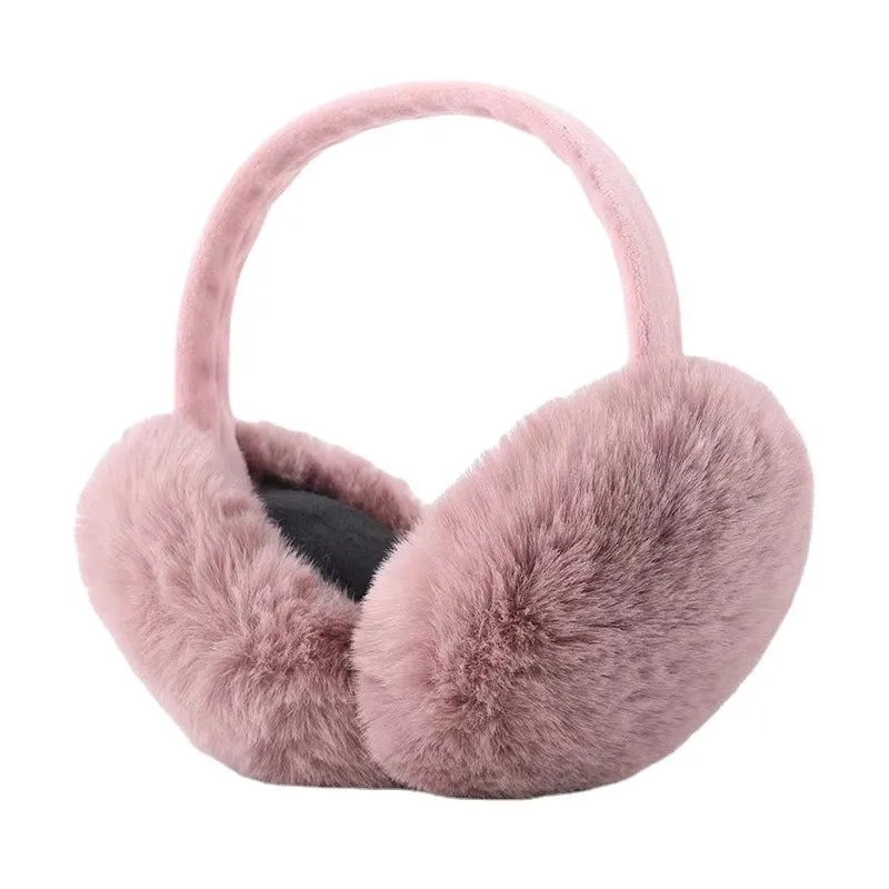 Foldable Plush Earmuff Women's Autumn And Winter Cute Warm Ear Warmer Winter Korean Style Solid Color Earmuff Imitation Rabbit Fur Earmuffs