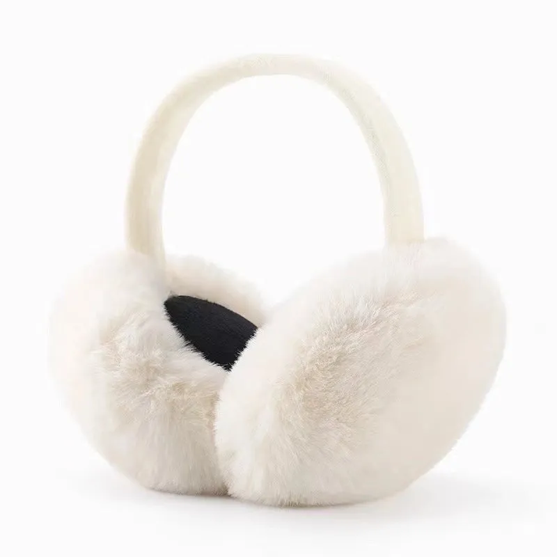 Foldable Plush Earmuff Women's Autumn And Winter Cute Warm Ear Warmer Winter Korean Style Solid Color Earmuff Imitation Rabbit Fur Earmuffs