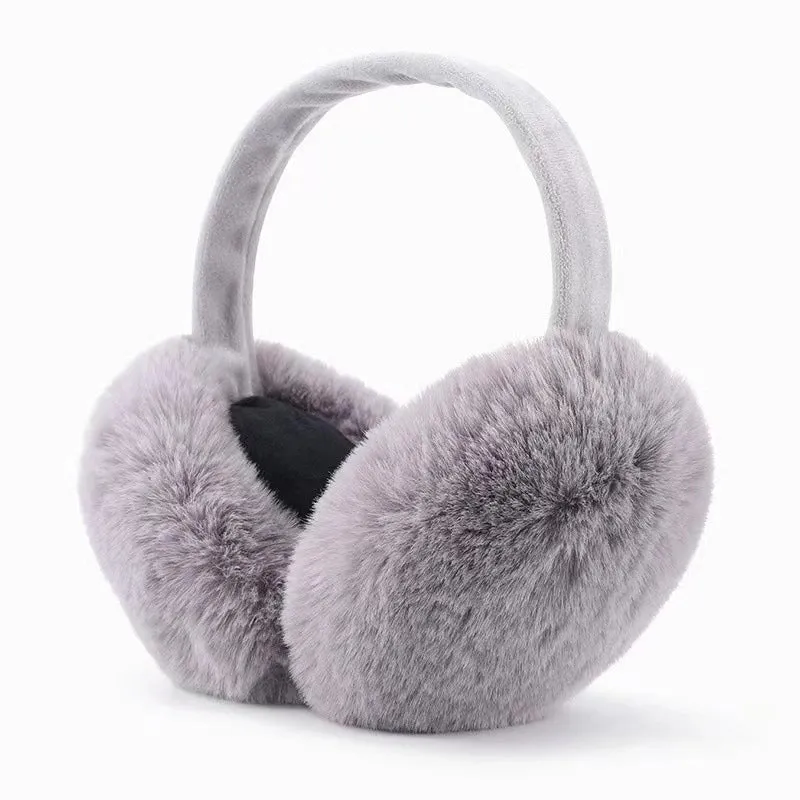 Foldable Plush Earmuff Women's Autumn And Winter Cute Warm Ear Warmer Winter Korean Style Solid Color Earmuff Imitation Rabbit Fur Earmuffs