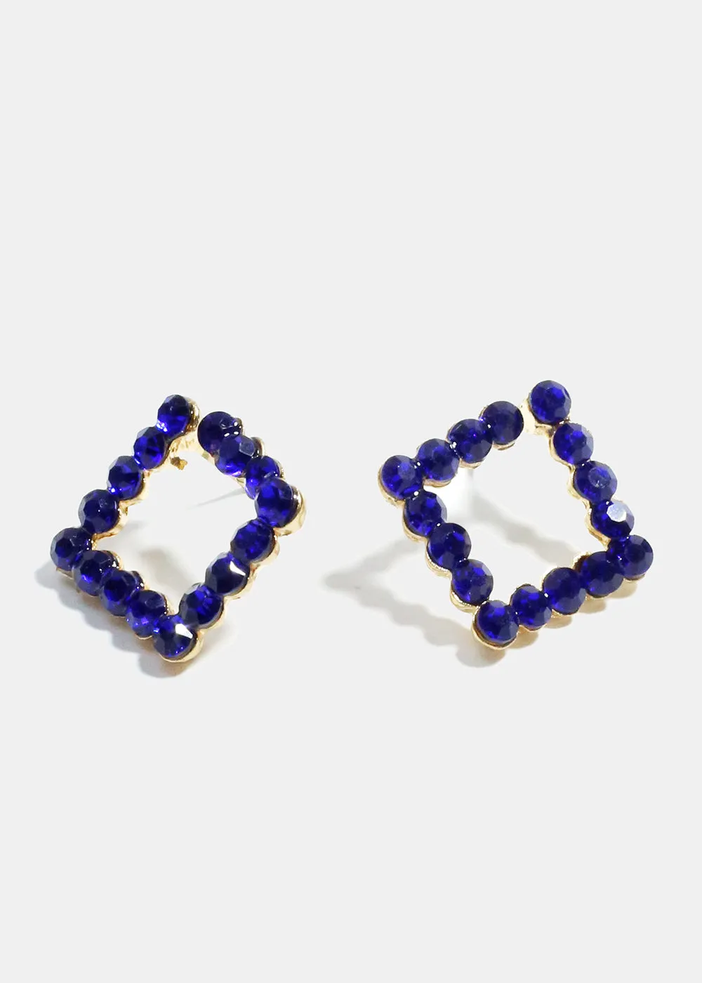 Gemstone Studded Square Earrings