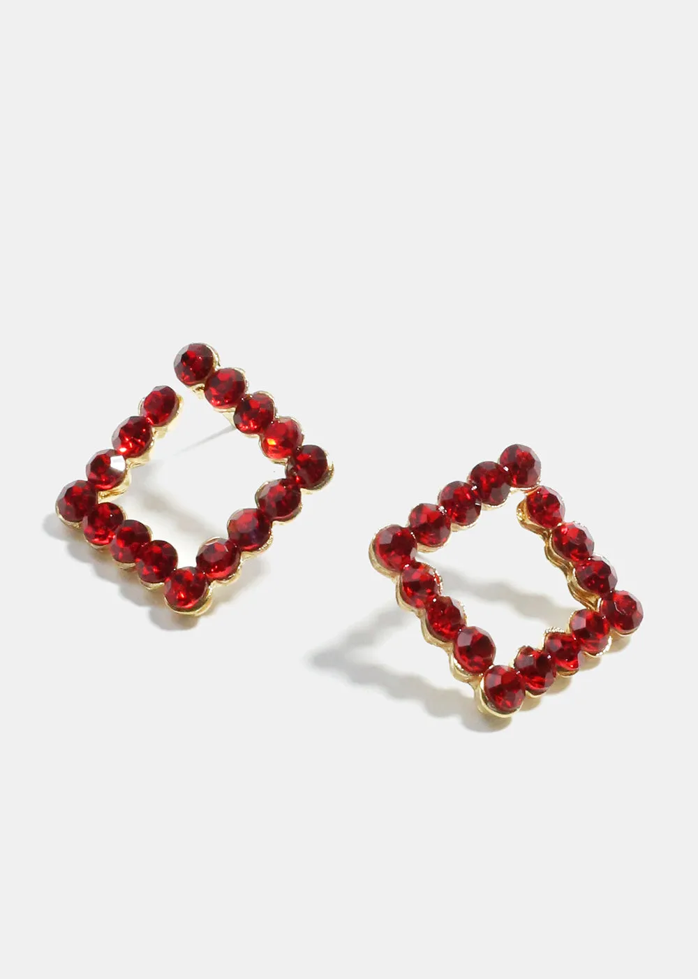 Gemstone Studded Square Earrings