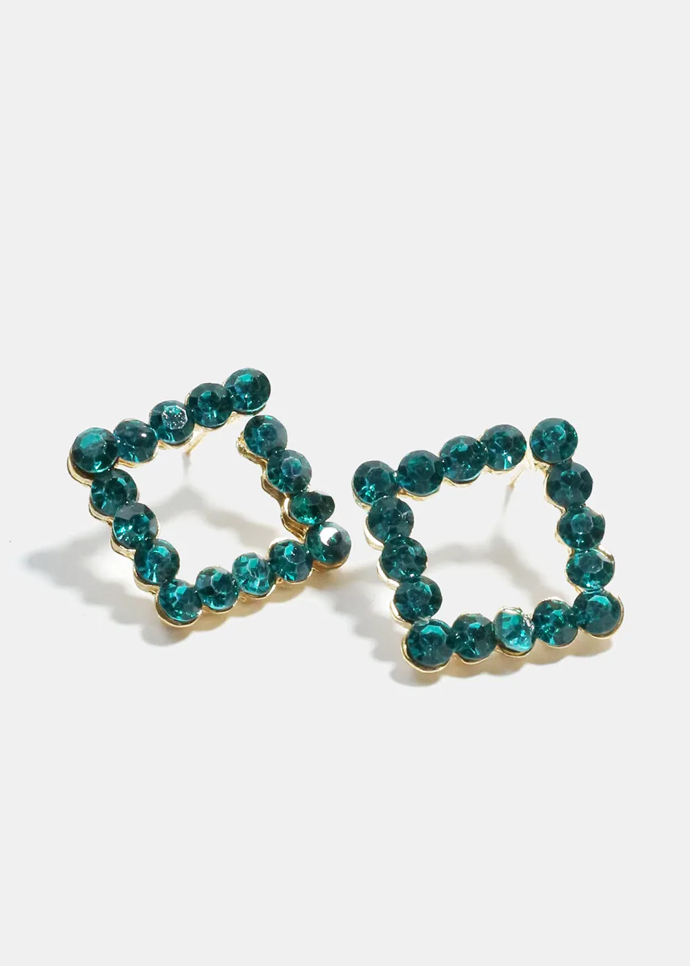 Gemstone Studded Square Earrings