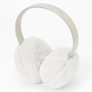 Girls Faux Fur Pom Earmuff White