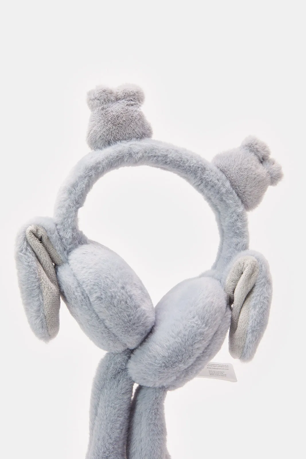 Girls Grey Plush Earmuff