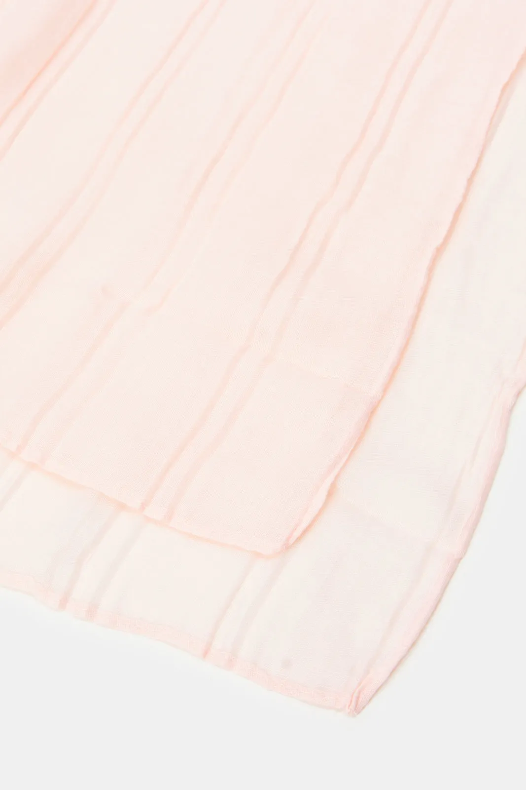 Girls Pink Pleated Scarf