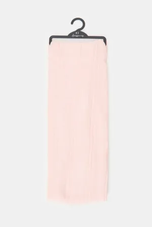 Girls Pink Pleated Scarf