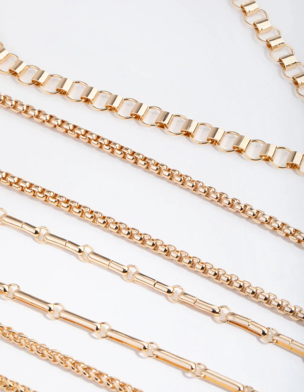 Gold Mix Chain Cross Necklace Pack