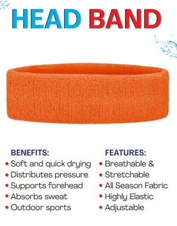 Head Sweat Band (Assorted Color)