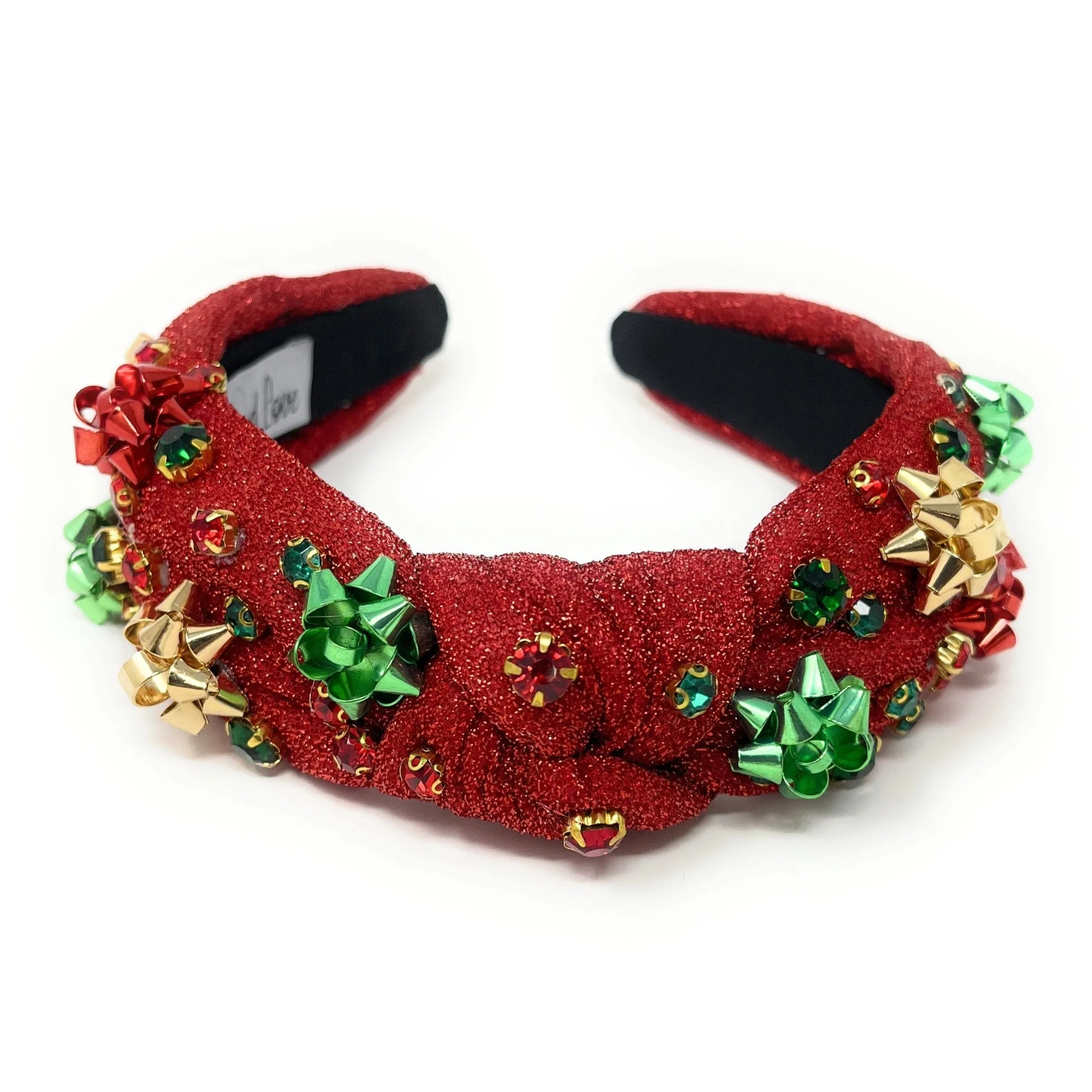 Holiday Bow Jeweled Knot Headband