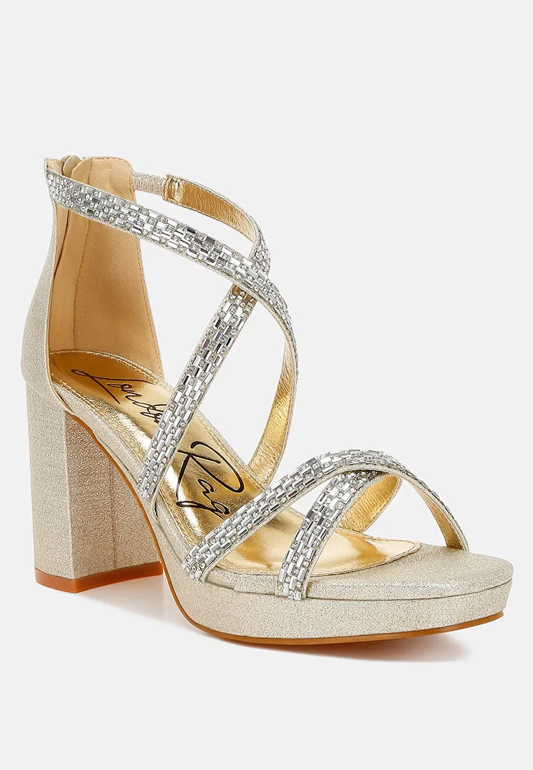 Infatuated Rhinestones Embellished Strappy Sandals