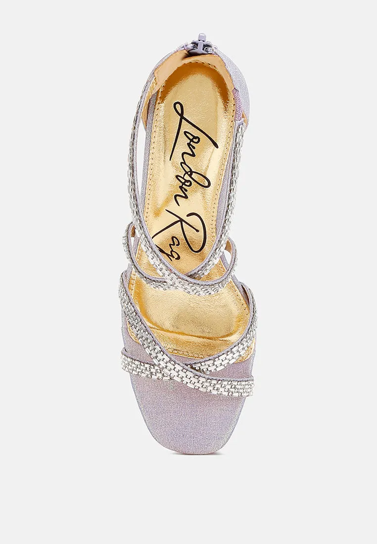 Infatuated Rhinestones Embellished Strappy Sandals