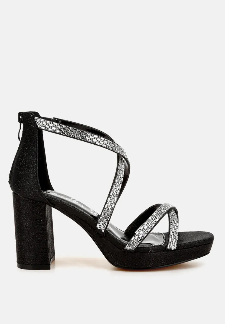 Infatuated Rhinestones Embellished Strappy Sandals