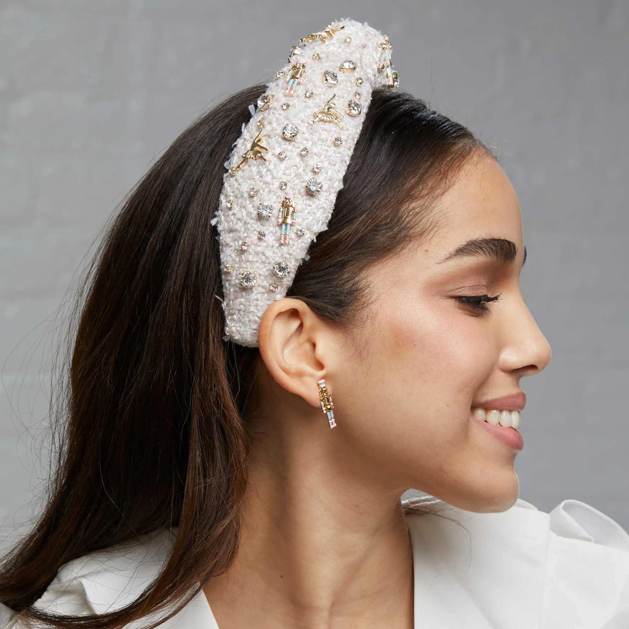 IVORY NUTCRACKER EMBELLISHED KNOTTED HEADBAND