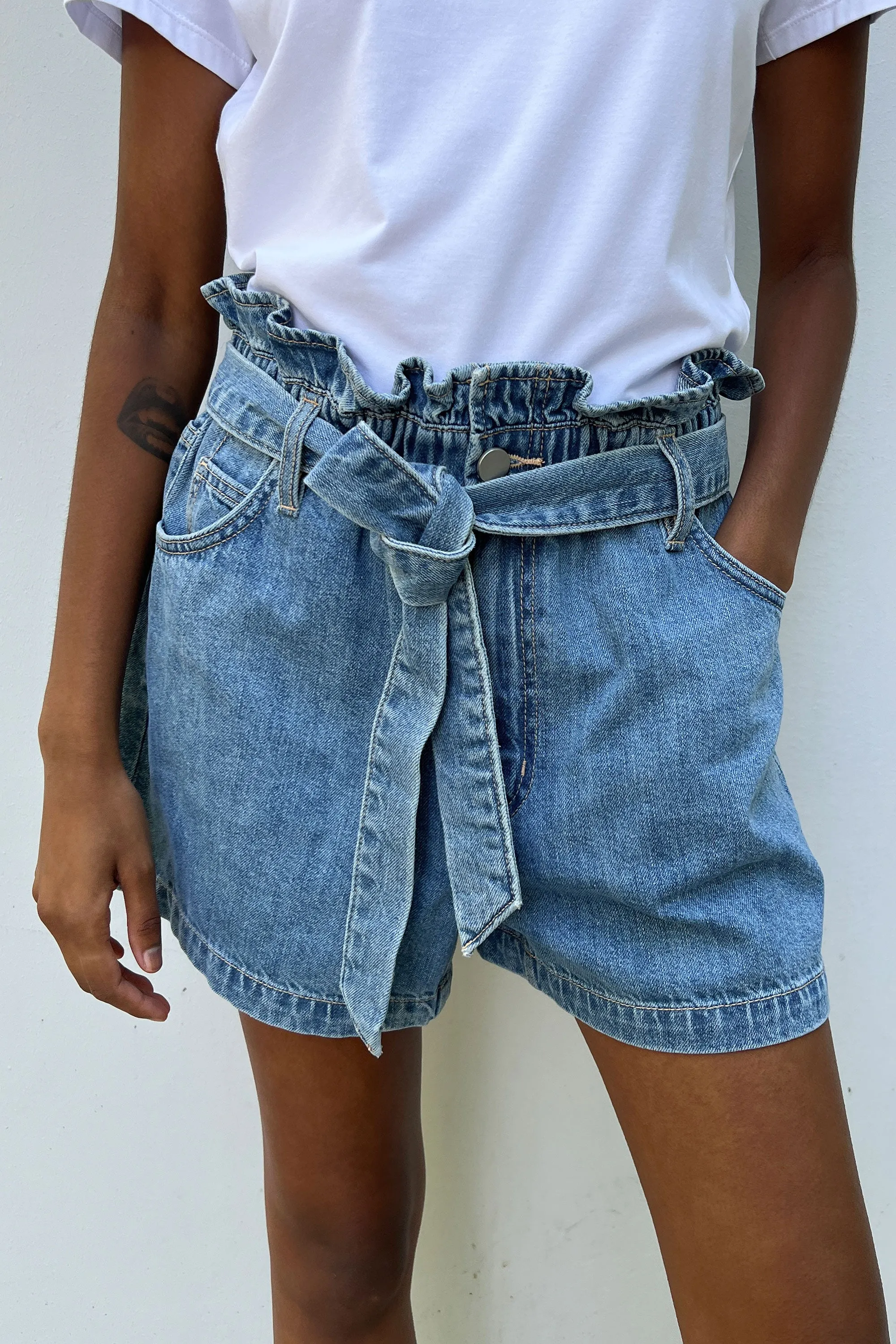 JEAN PAPERBAG SHORT